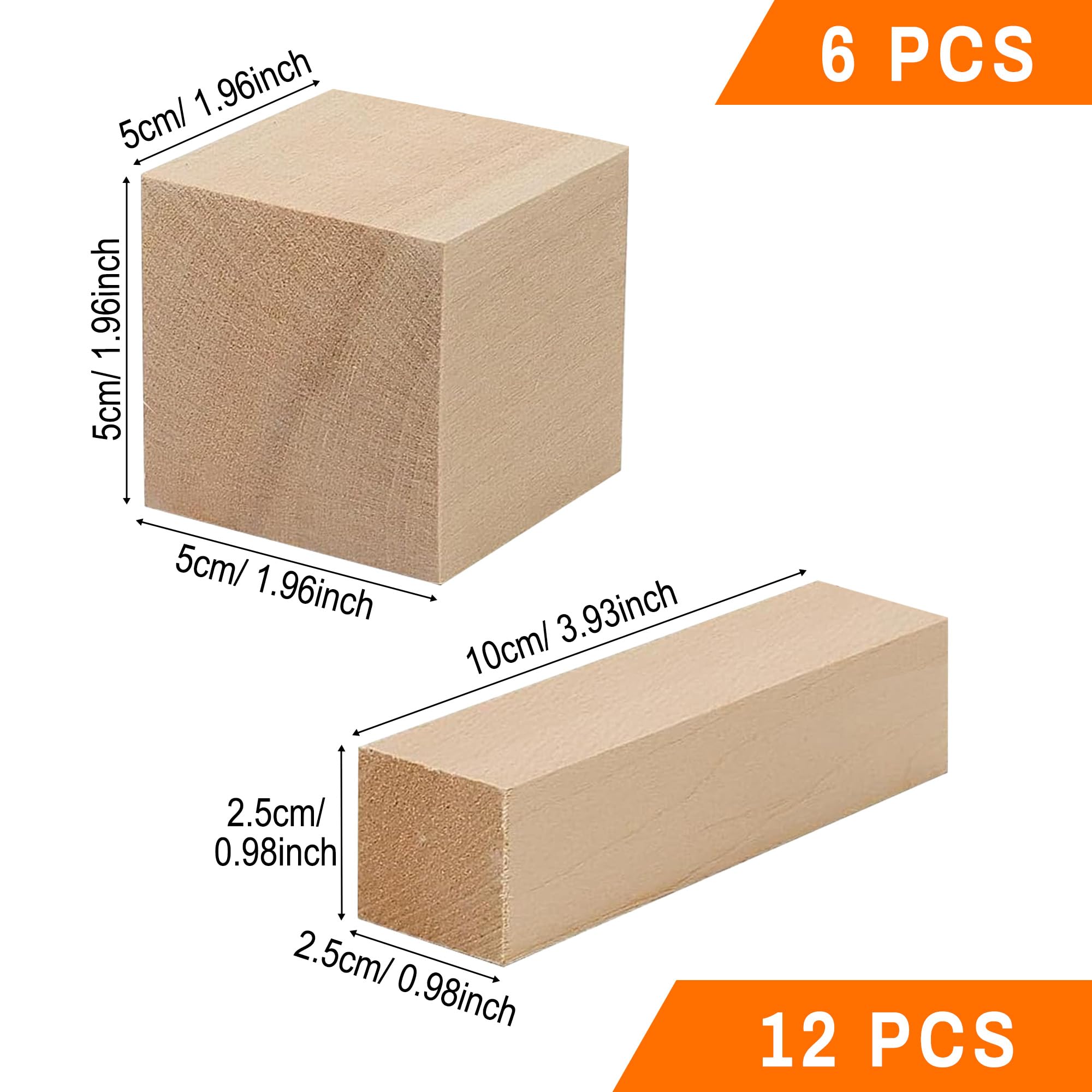 18PCS Basswood Carving Blocks for Whittling: Soft Carving Wood Blanks for Beginners & Hobbyists Natural Unfinished Wood Blocks for DIY Woodcraft Figure Carving School Craft Projects - Image 2