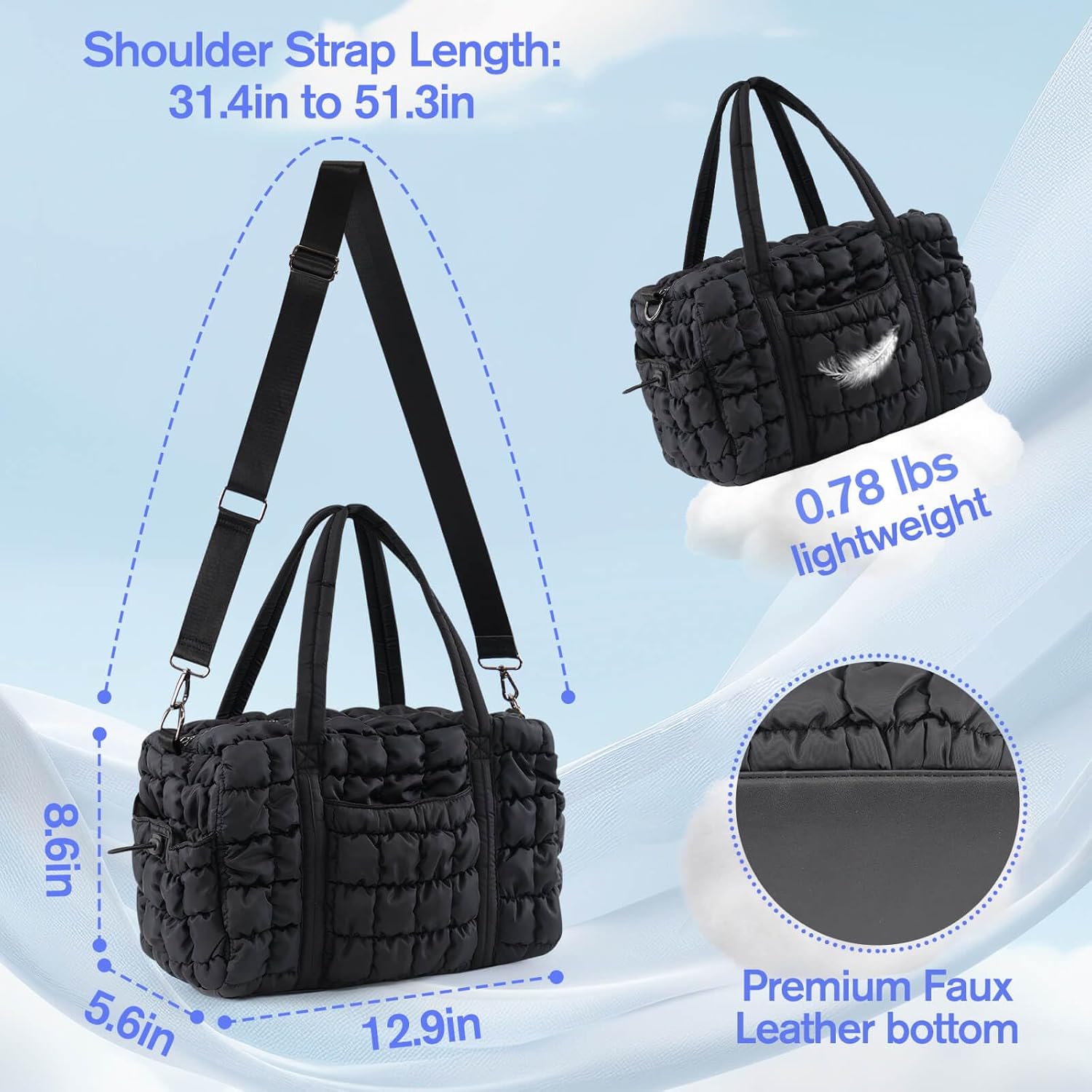 Womens Small Gym Bag 13 Inch, Mini Carry On Puffer Zimbabwe Ubuy