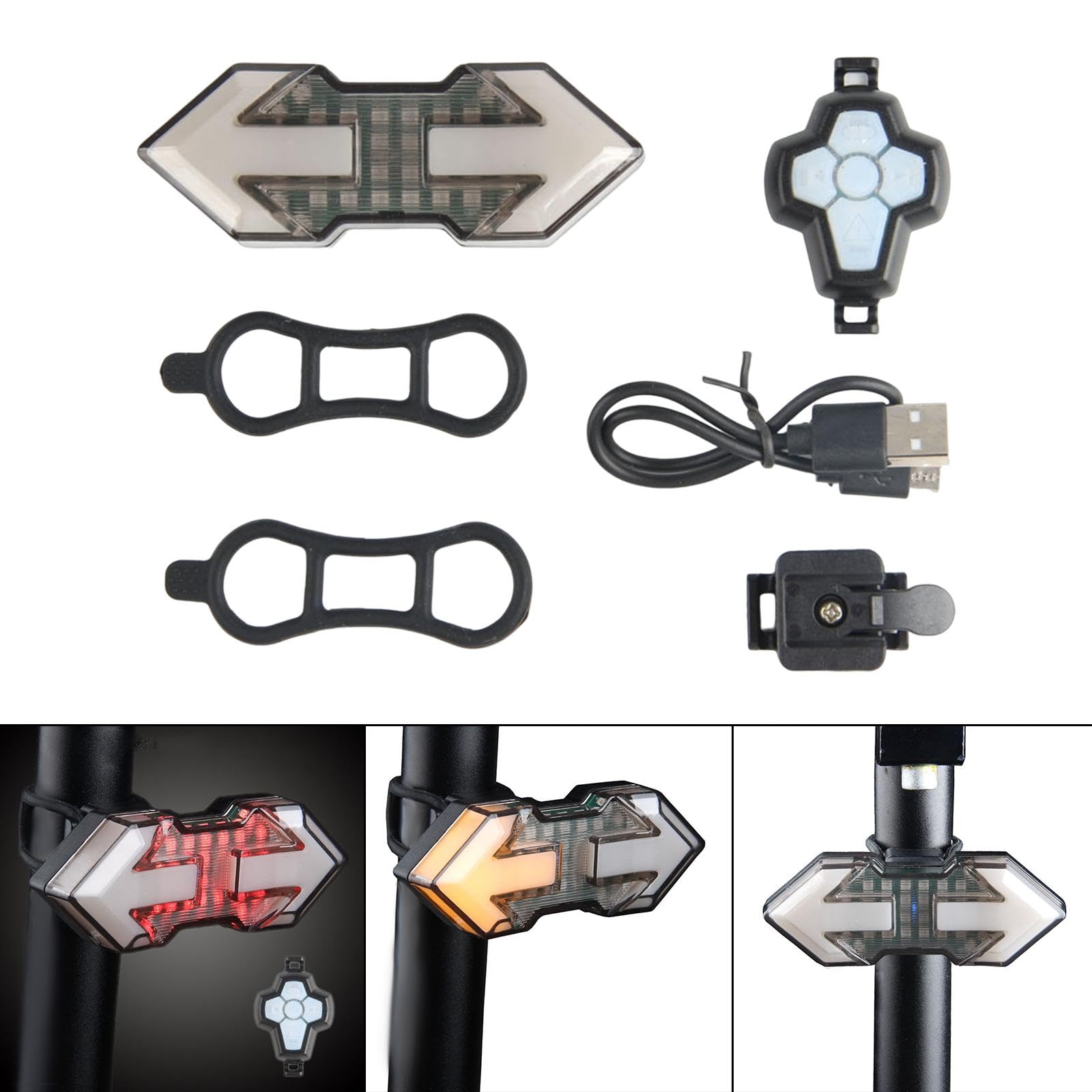 5 zestaw tylnych świateł rowerowych LED, ładowalna, kierunkowskaz, tylne światło, rower szosowy