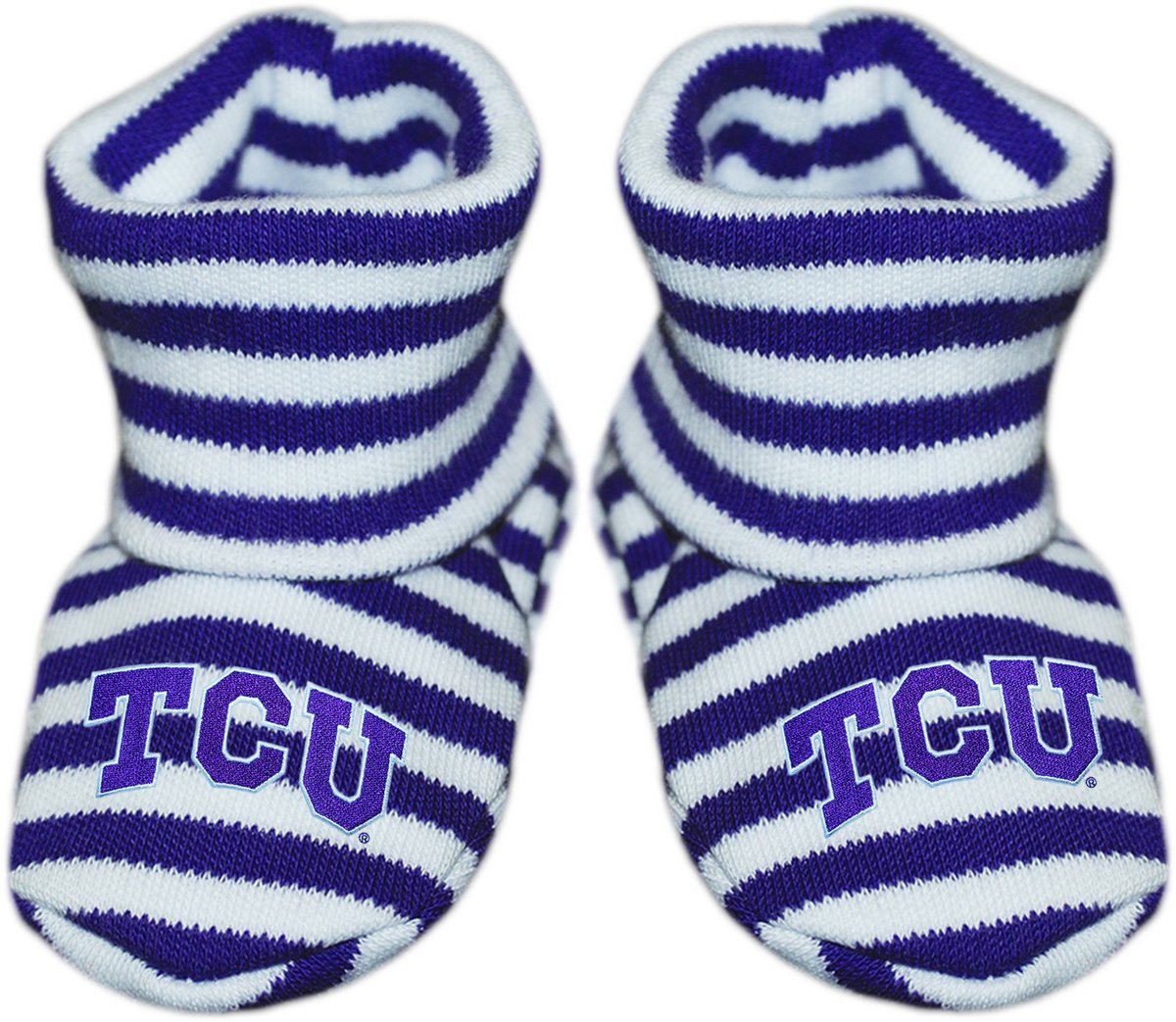 Texas Christian University TCU Newborn Baby Striped Bootie Sock