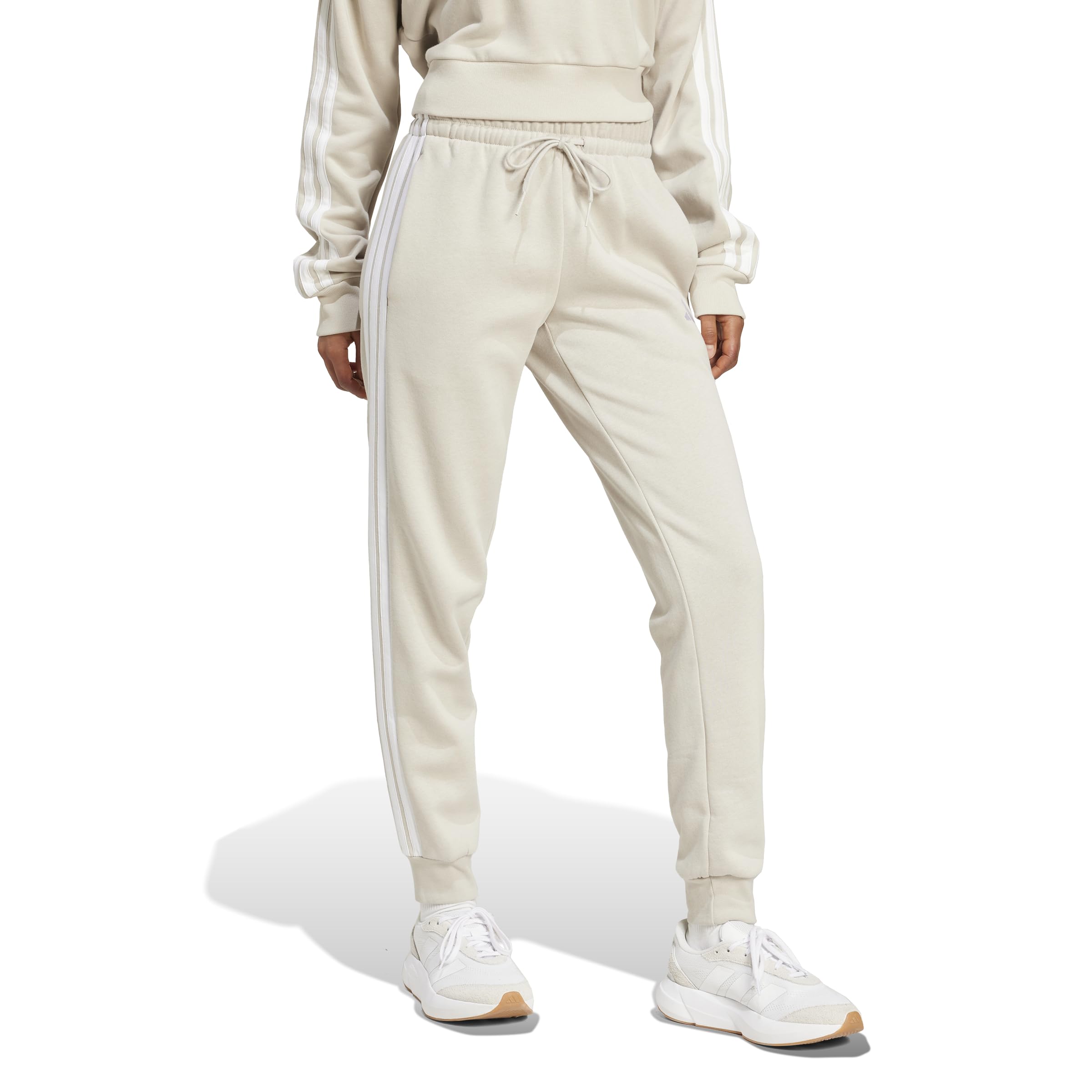 adidas Mujer Essentials 3-Stripes Fleece Slim Pants