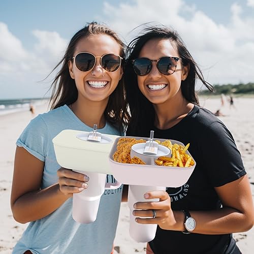 Miniatura 4 de Tazón de aperitivos para taza Stanley con tapa, bandeja reutilizable para aperitivos con tapa, se adapta a Stanley Cup 1.02.0, 3 compartimentos para