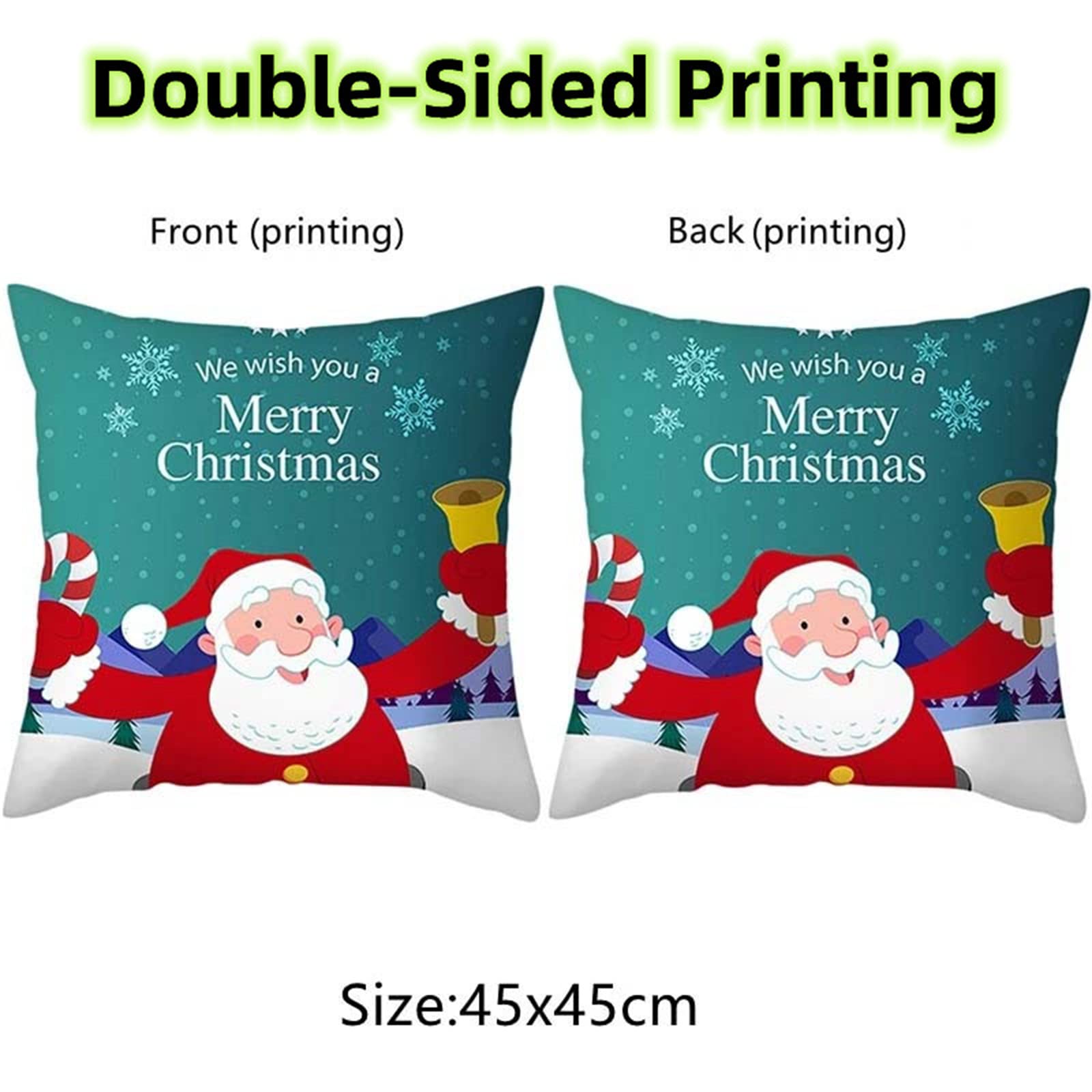 Fundas de Cojín,Juego de 4 Funda de Almohada Terciopelo Decorativa de Simplicidad Moderna con Patrón de Doble Cara Funda de Cojin Funda de Cojines para Sala de Estar Sofás 55x55cm Flor de hoja verde