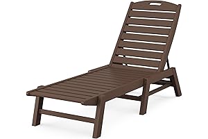 Polywood Stackable Nautical Chaise Lounge in Mahogany