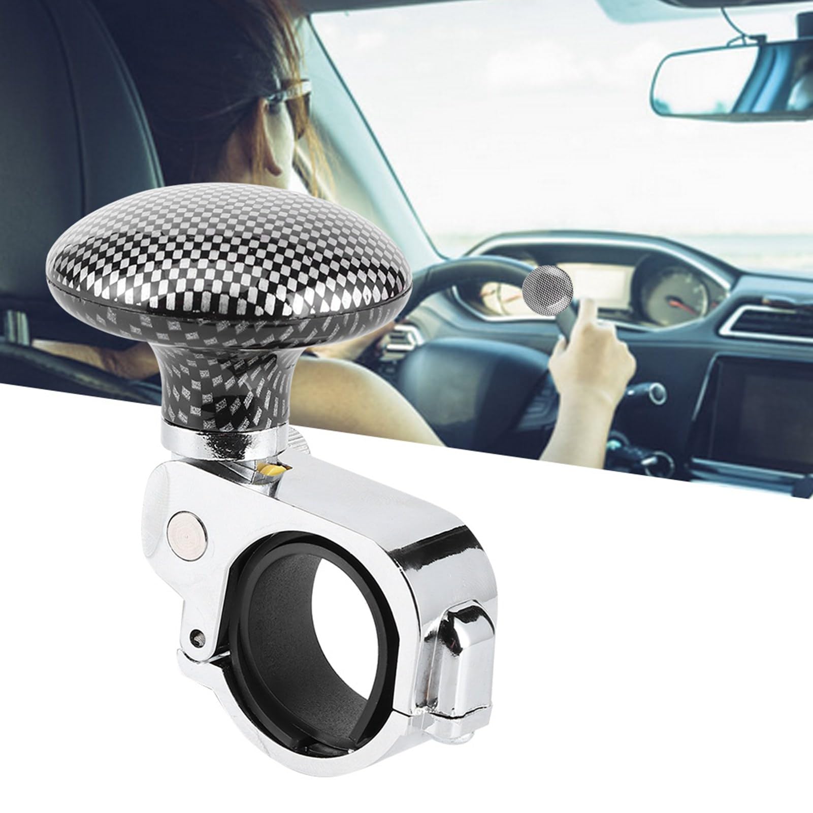 Red Rose Shaped Steering Wheel Spinner Knob - Suicide Knob For Cars, Trucks & Boats, 1.2" Inner Diameter, Easy Install Assist Grip
