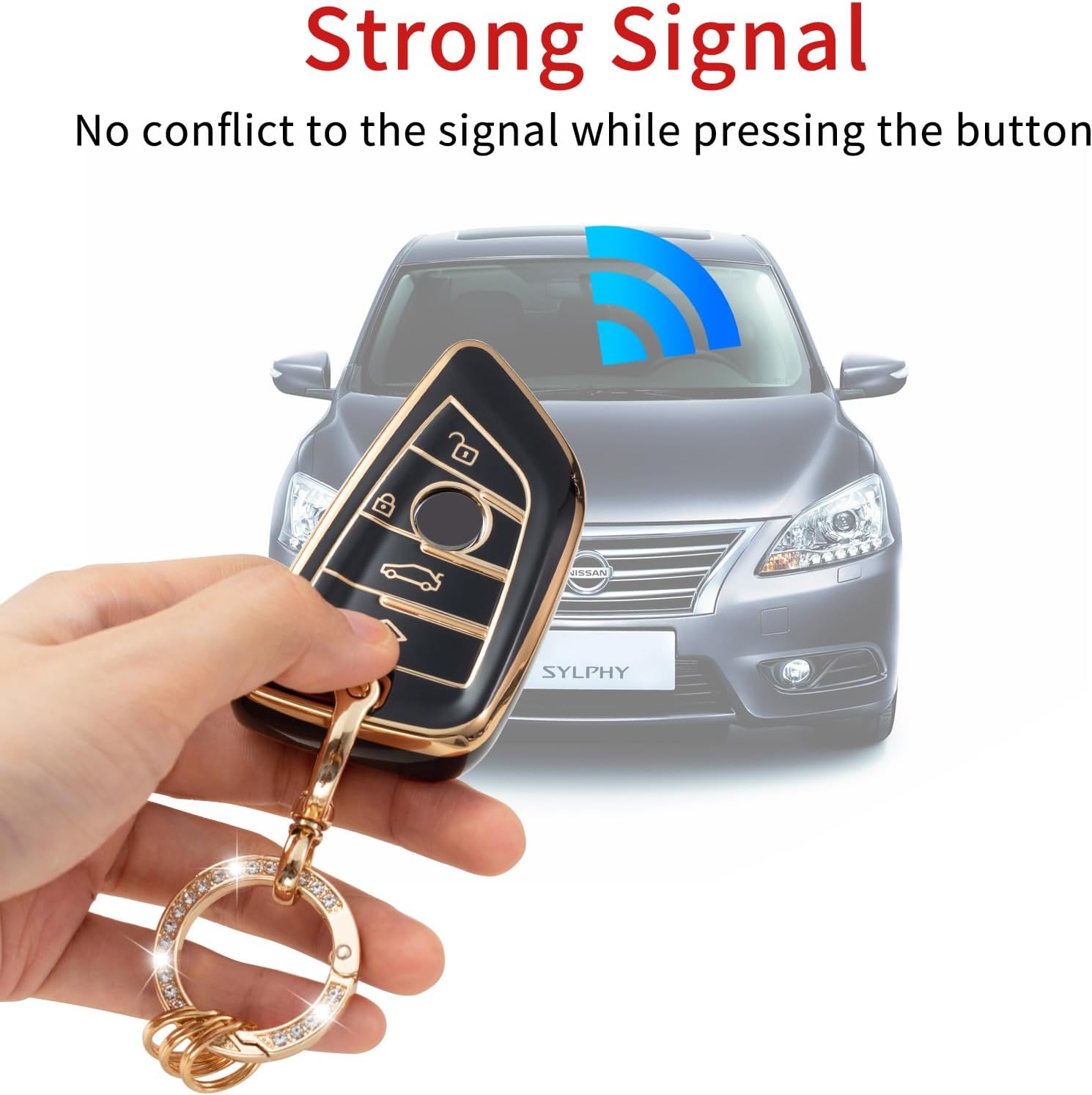 Gematay for BMW Key fob Cover, Key Fob Case Shell for BMW 2 5 6 7 Series X1 X2 X3 X5 X6 Soft TPU Full Protection, Black - Image 4