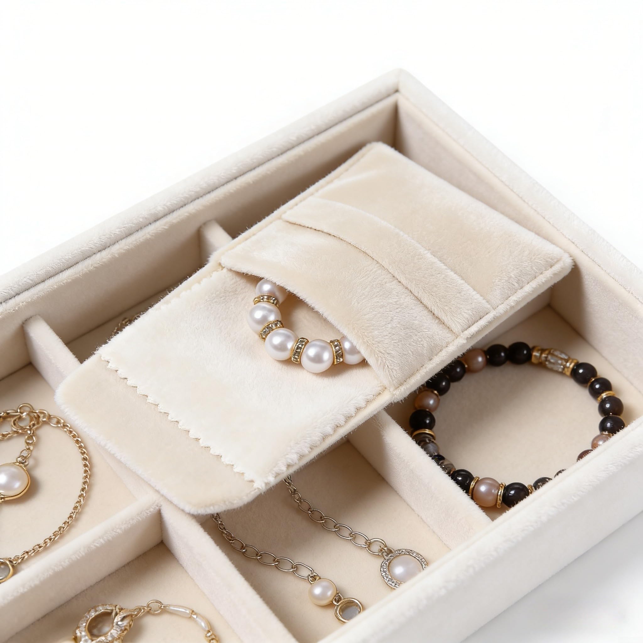 Juego de bolsas de microfibra para joyas con correa fija, bolsas de almacenamiento de tacto suave de terciopelo para anillos, aretes, collares, pequeñas para bolsas para boda, para regalos, accesorios