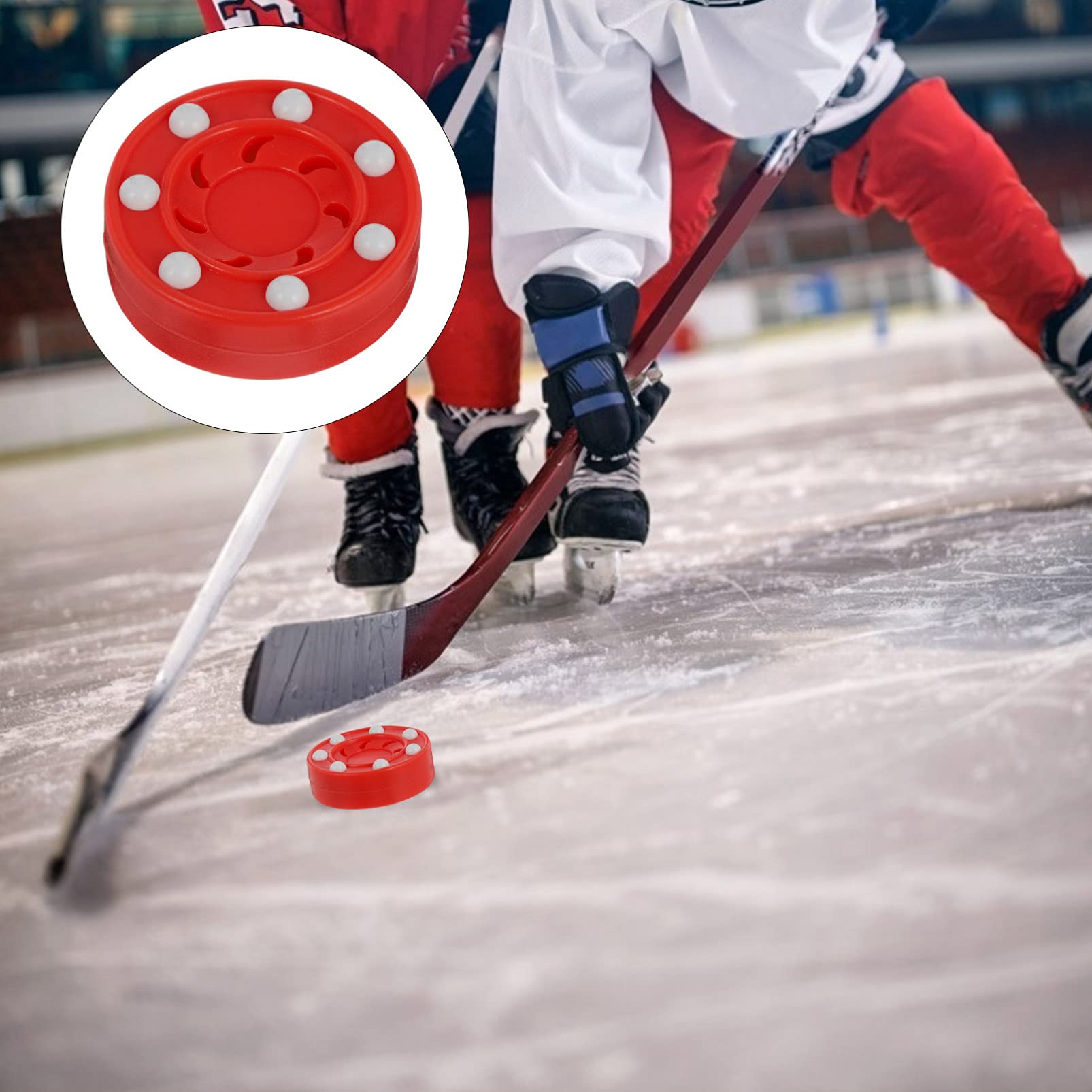 CLISPEED Roller Hockey Puck Set 2 Pack for Training and Competition Shockproof Core High Impact Glide Lightweight Roller and Ice Hockey Pucks for Indoor Outdoor Smooth Surfaces - Image 3