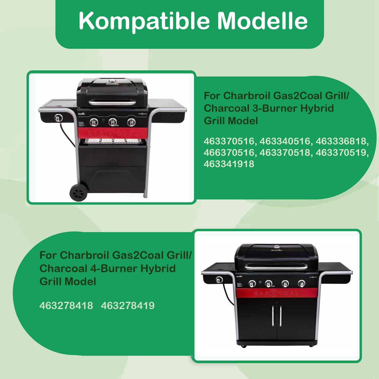 WELL GRILL Części zamienne do grilla gazowego Charbroil Gas2Coal 463370516 468302321 468302421, szyny aromatyczne BBQ i rura palnika ze stali nierdzewnej do Char Broil Gas2Coal G553-0002-W1A G421-0001