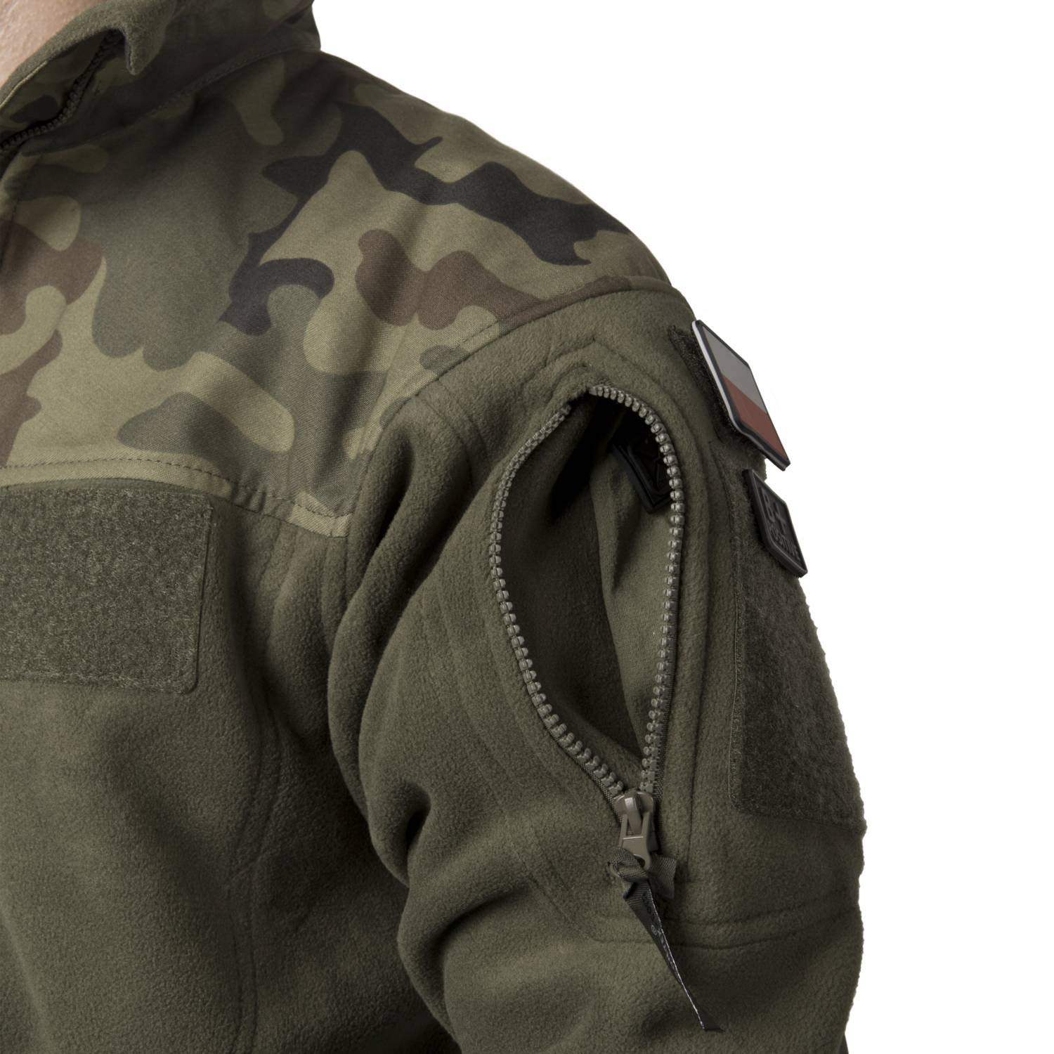 Helikon Hombres Infantry Duty Vellón Chaqueta Negro / PL Woodland