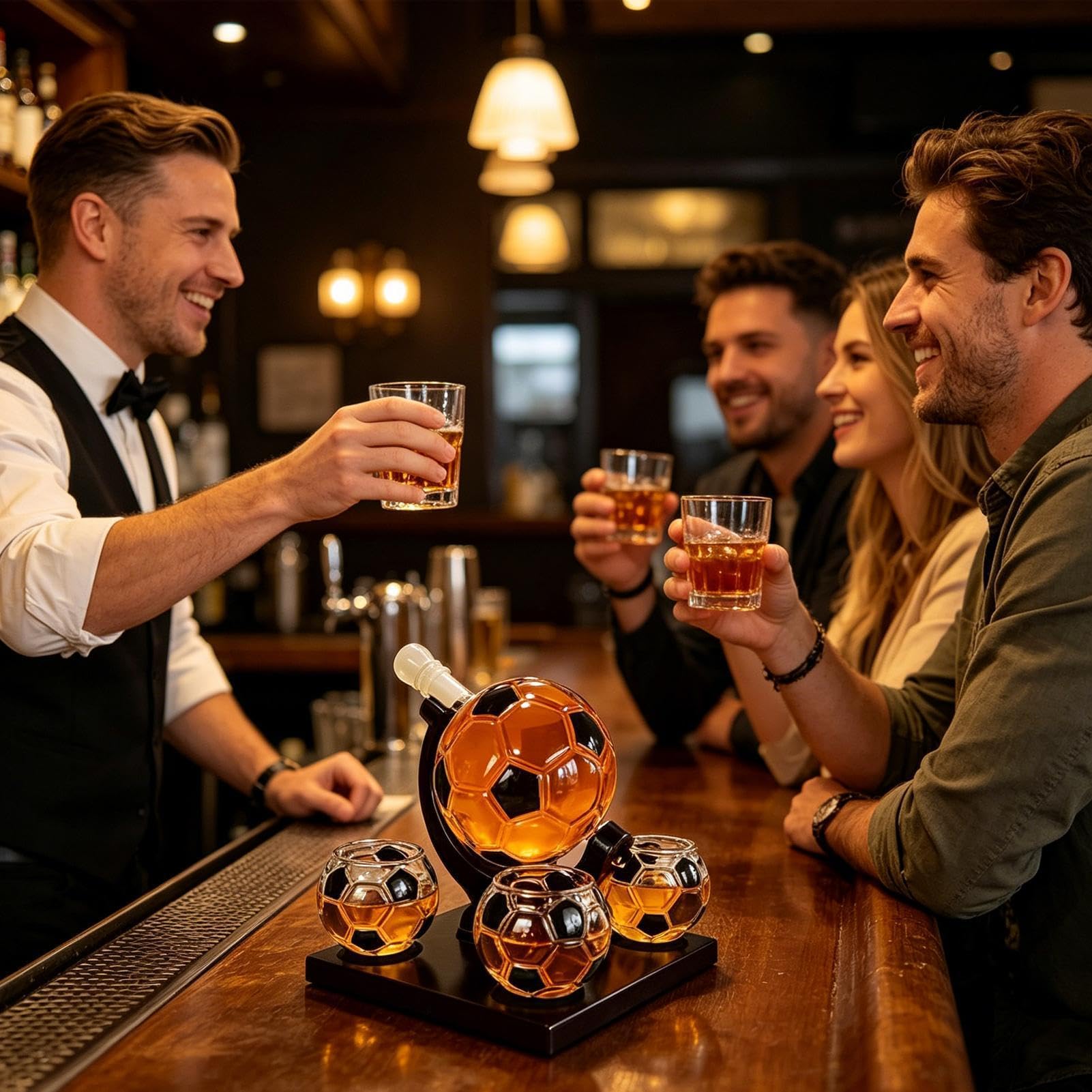 Karafki do wina, piłka nożna, design, szklany dozownik i kubek do whisky, 850 ml, zestaw napowietrzacza czerwonego wina, do domu, kuchni, na koktajl, stół obiadowy, bar, przyjęcie, mąż, damę, mamę