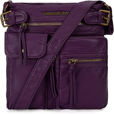 Montana West Crossbody Bag for Women Soft Washed Leather Multi Pocket