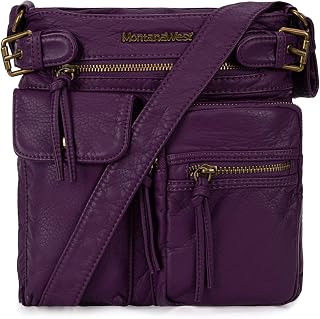 Crossbody Bag for Women Soft Washed Leather Multi Pocket crossbody handbags