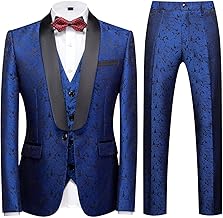 KUDORO Costume Homme 3 pièces Mariage Business Slim Fit Smoking Simple Poitrine à Un Bouton, Men Suits 3 Piece pour Fête Confort Elégant Blazer Veste et Pantalon Gilet