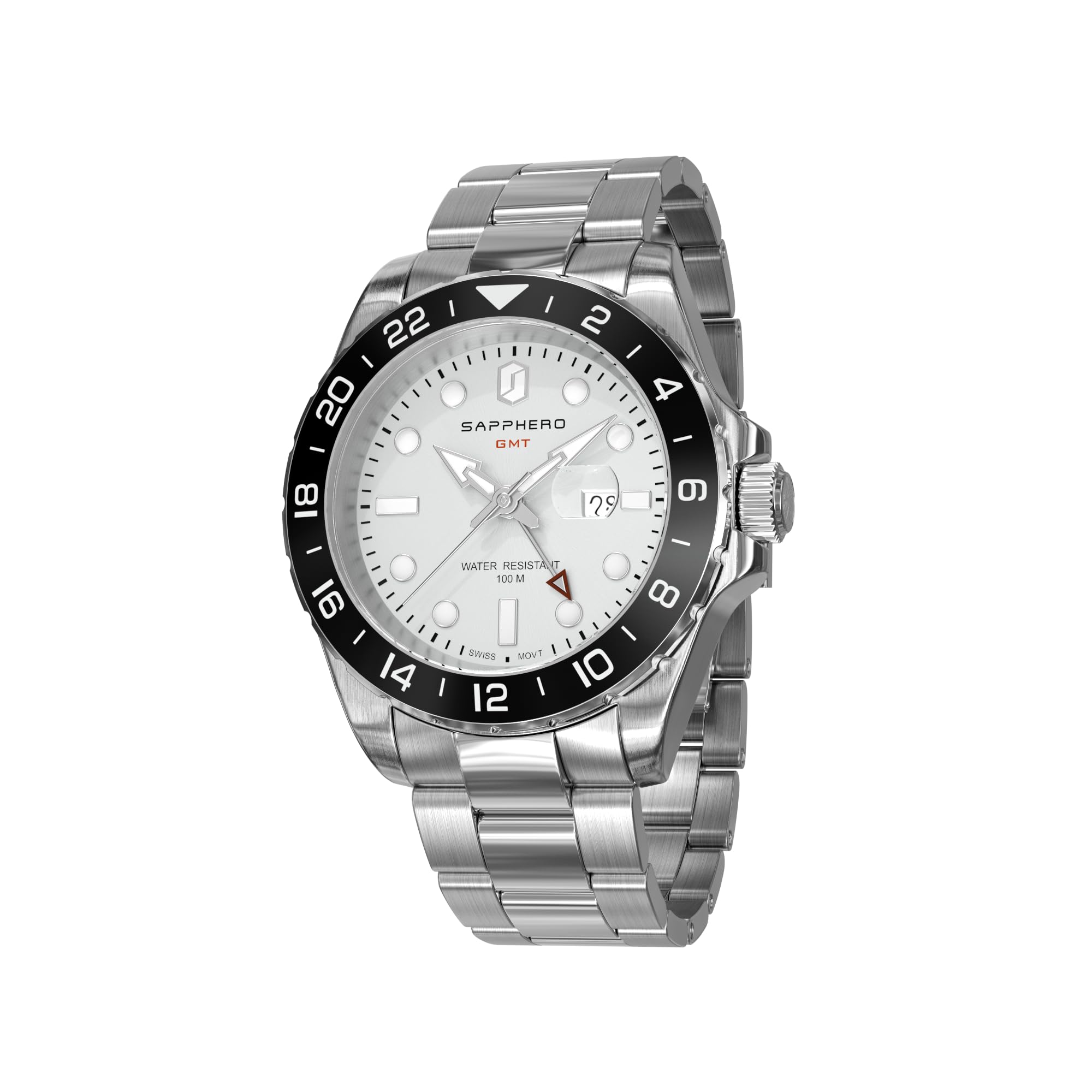 SAPPHERO Orologio Uomo Analogico Al Quarzo Cronografo 50M Impermeabile Moda Sportivo Elegante Classico Orologio da Polso Uomo Cinturino in Acciaio Regalo per Uomo