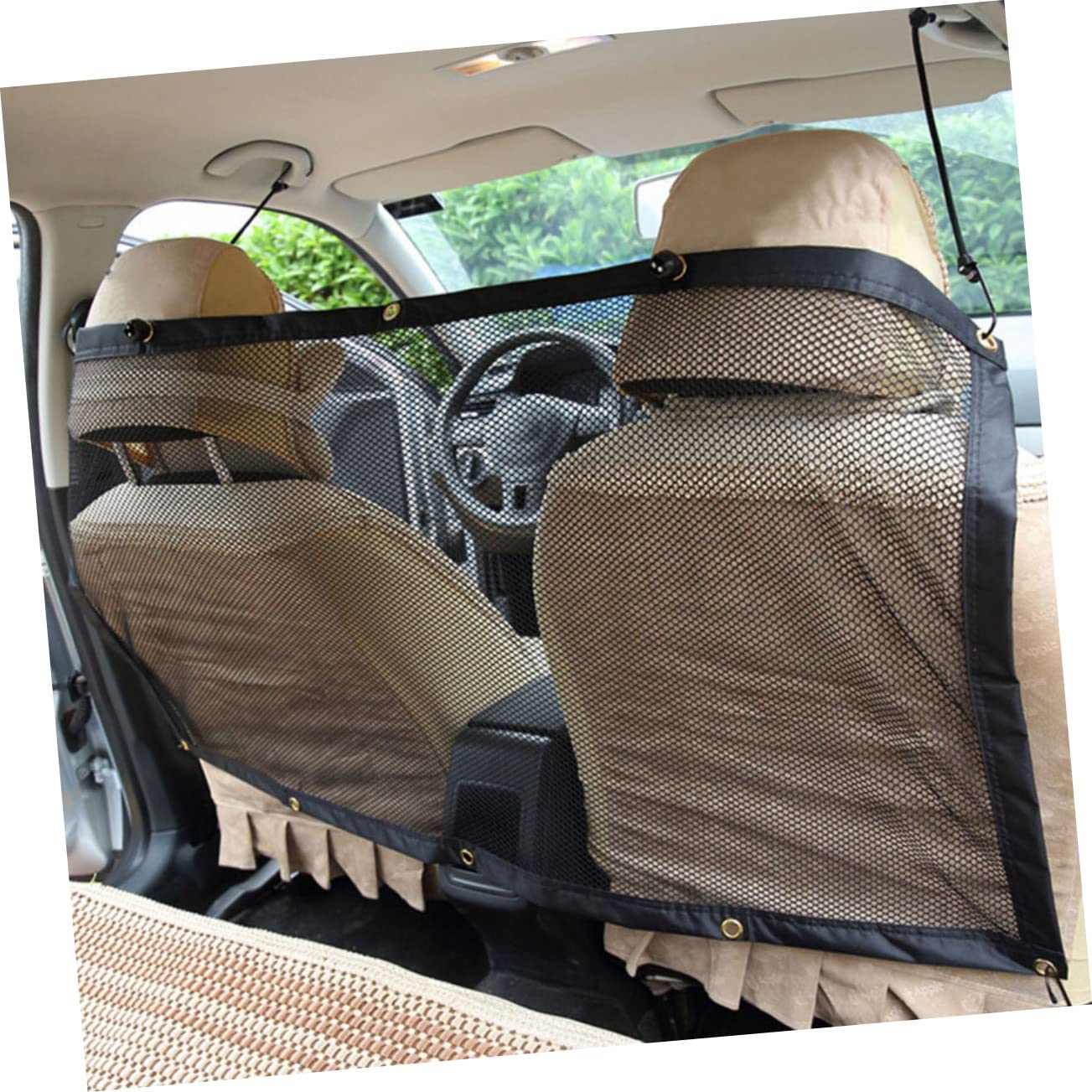 HOLIDYOYO Car Pet Barrier Dog Net for Pet Car Barrier Car Mountable Safety Net Heavy Duty 115x60cm