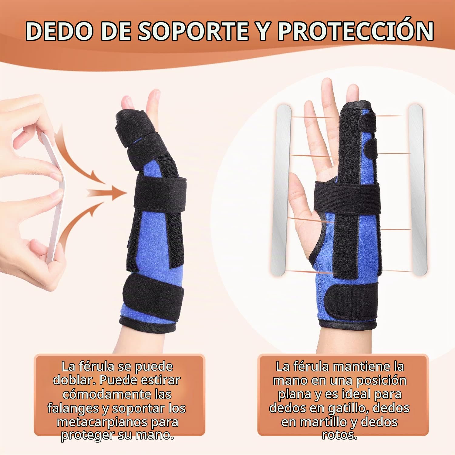 Férula para dedo meñique, férula ajustable para el cuarto o quinto dedo, férula para el dedo metacarpiano, férula para la mano para fractura de boxeador, artritis, tendinitis, S/M