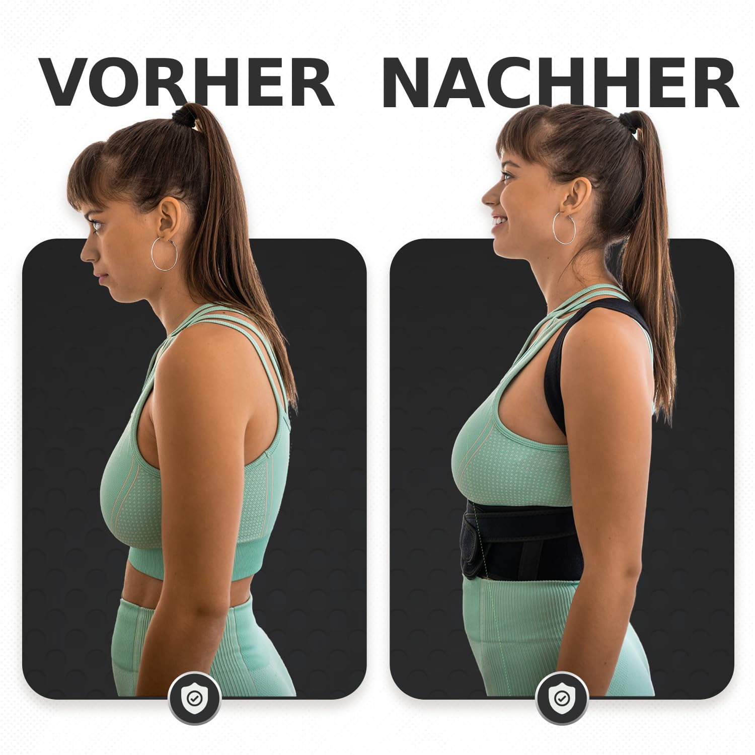 Roar® Haltungstrainer Damen Herren – Rückengurt Haltung, Geradehalter Rücken, Hohlkreuz Korrektur, Körperhaltung Korrektur – Haltungskorrektur