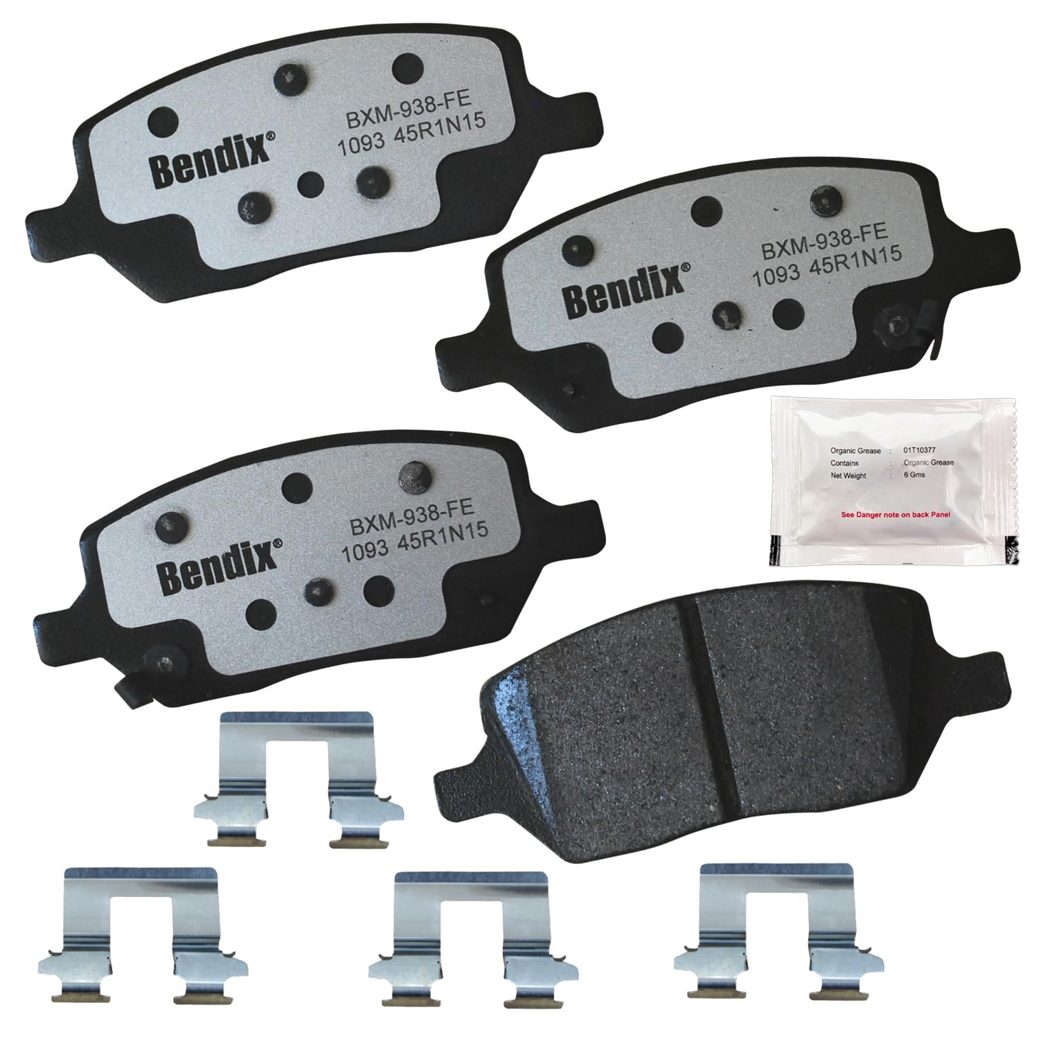 Bendix Fleet Metlok MKD1093FM Semi-Metallic Rear Brake Pads for Select Models Buick Terraza, Chevrolet Uplander, Mobility Ventures MV-1, Pontiac Montana, Saturn Relay, VPG MV-1