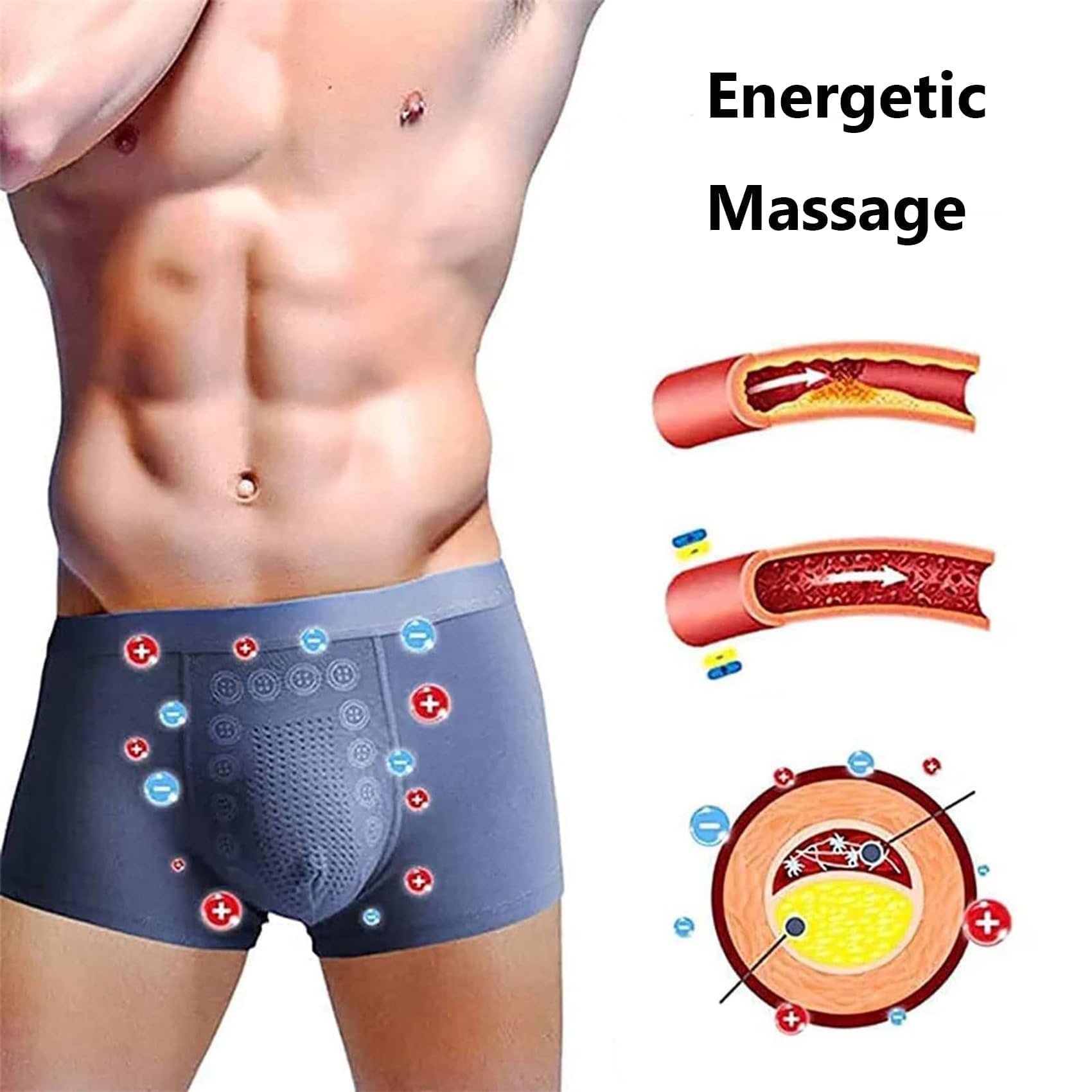 [6 Pack] Men's Energetic Massage Magnetic Therapy Underwear, Energy-Field-Therapy Men's Underwear