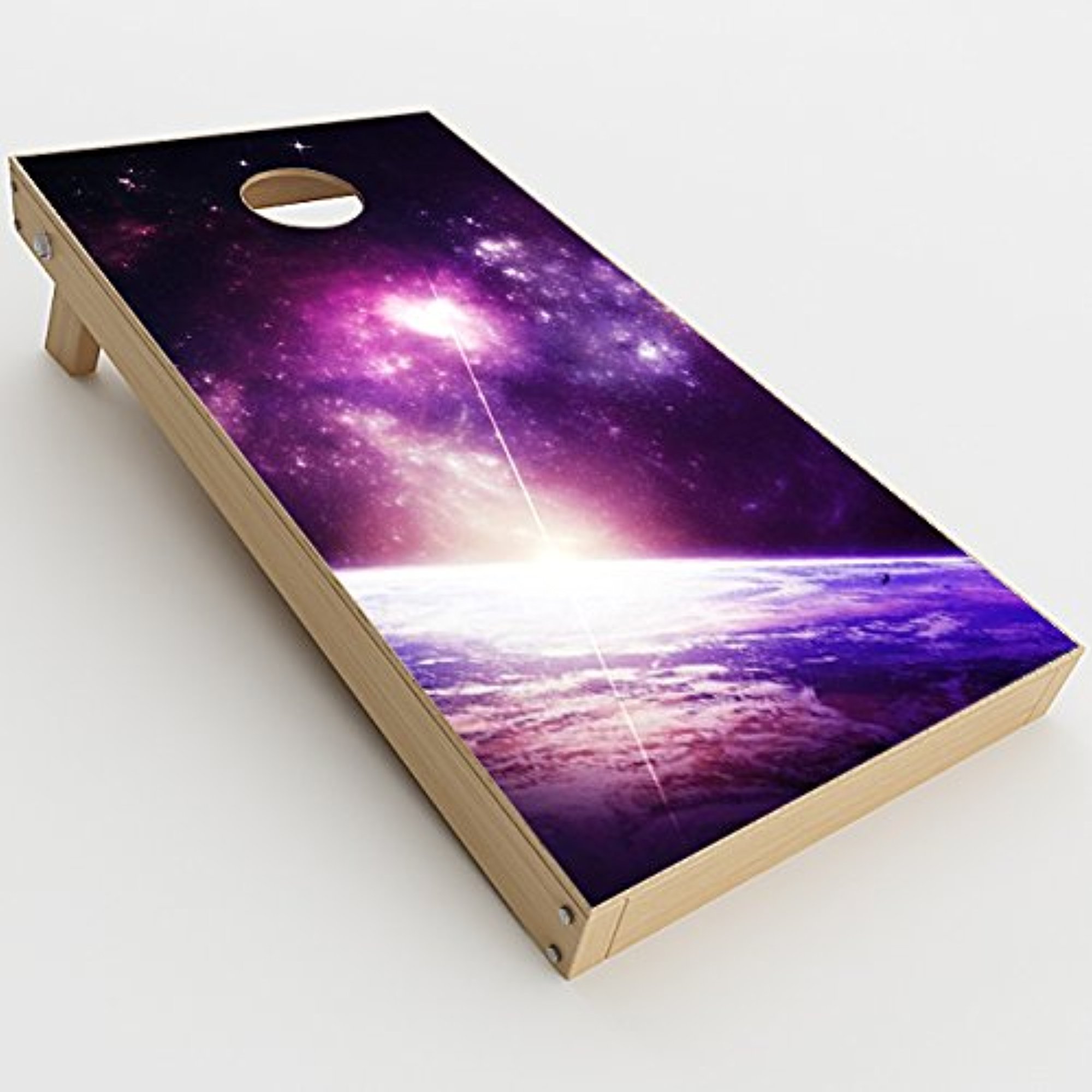 Skin Decal Vinyl Wrap for Cornhole Outdoor Board Game Bag Toss (2 x Pcs. Skins only) / Galaxy Purple Nebula