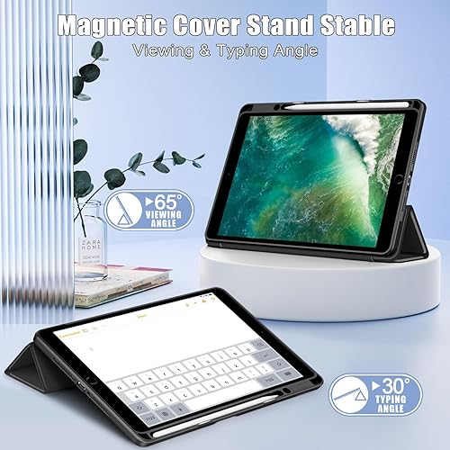 Miniatura 3 de Para Apple iPad de 987 generación de 10.2 pulgadas (202120202019), cubierta trasera transparente de TPU a prueba de golpes con soportesoporte para