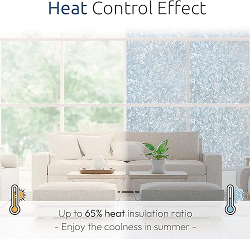 Miniatura 4 de rabbitgoo Película de privacidad para ventana, película decorativa de arcoíris de adherencia estática, película decorativa para ventana de vitral,