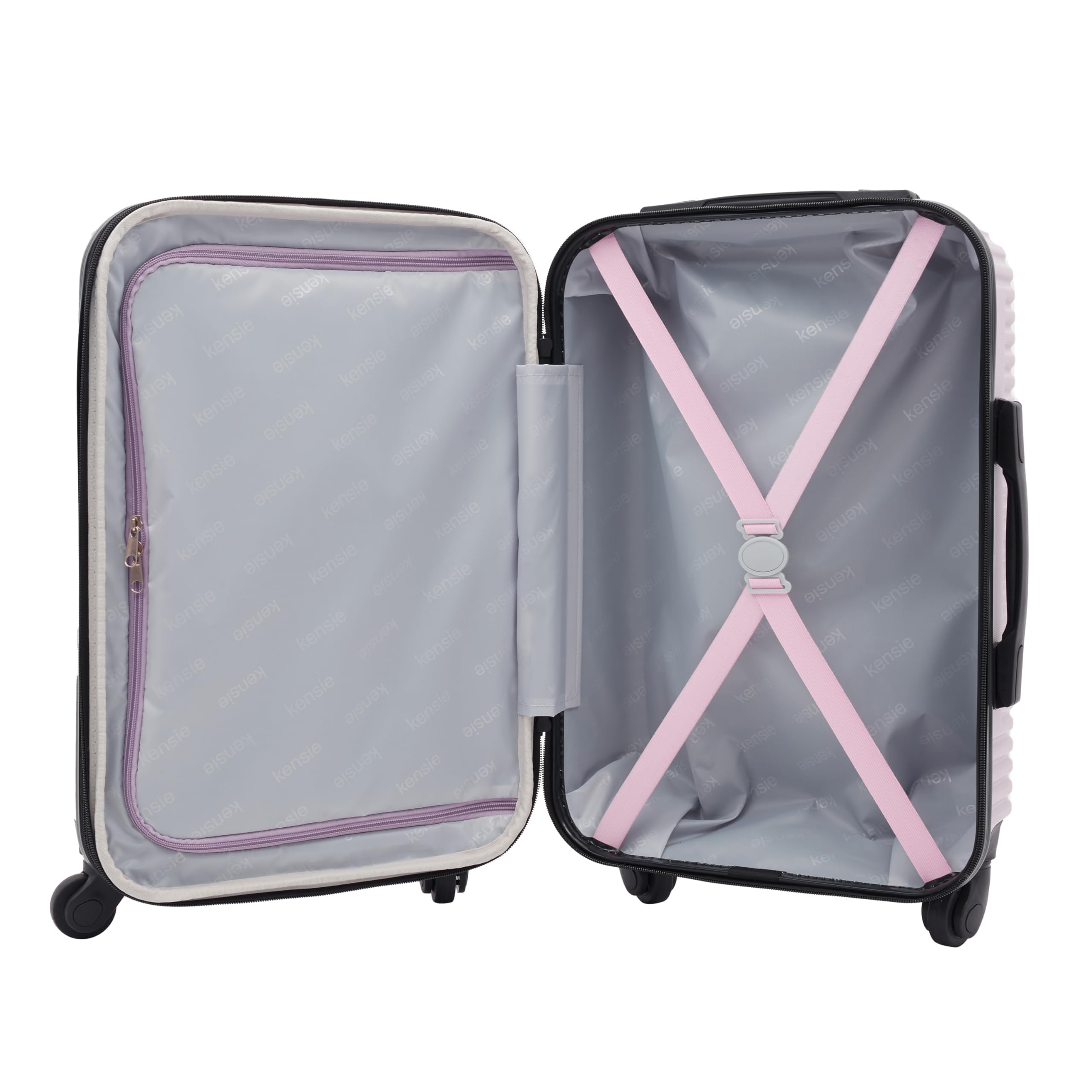 kensie Hillsboro - Set di valigie e borse da viaggio Hillsboro da donna, lilla brunito, lilla brunito, 50,8 cm, set di bagagli e borse da viaggio Hillsboro, Lilla Brunito, 20" Carry-on, Hillsboro -