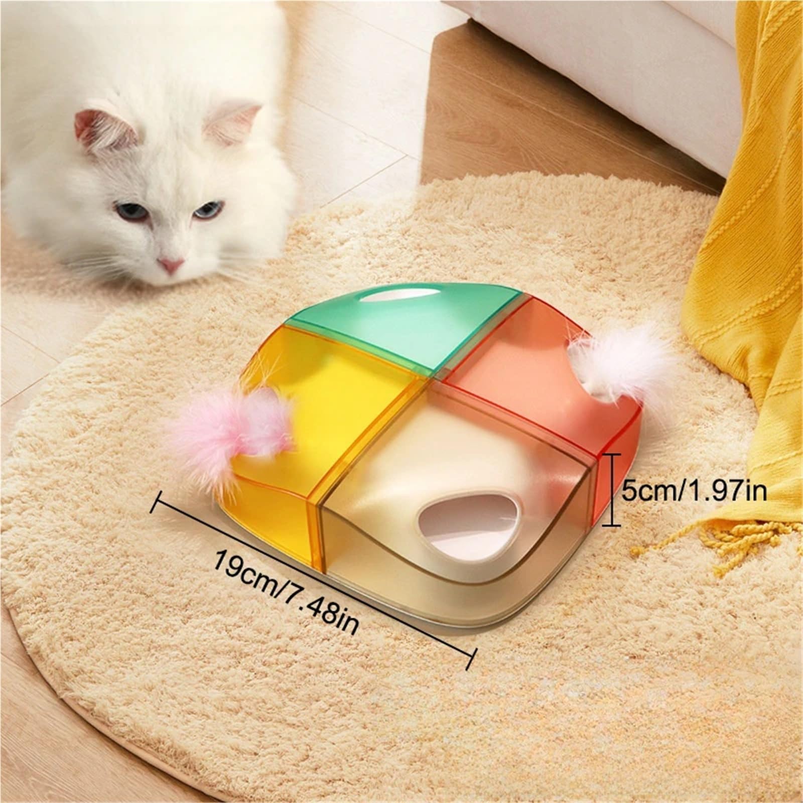 Juguete interactivo de entrenamiento de captura para gatos, sensor inteligente de carga USB con plumas reemplazables