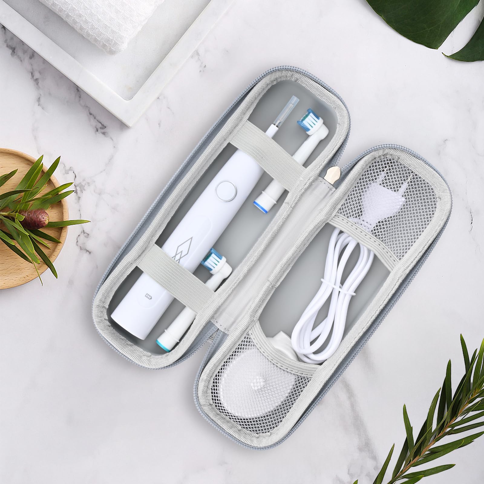 2 Pezzi Custodia Spazzolino Elettrico per Oral B iO/Oral B Pro/Philips Sonicare, Portatile Porta Spazzolino Elettrico da Viaggio, Astuccio Protettivo Rigido per Viaggio (Nero + Mimetico)