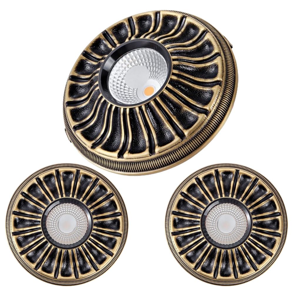 JKJZSALJ 3 Pack 10W Recessed Led Pot Lights,3Cct Recessed Led Ceiling Lighting With Brushed Brass Finish Dimming 3000K 4000K 6000K Led Lights,Black