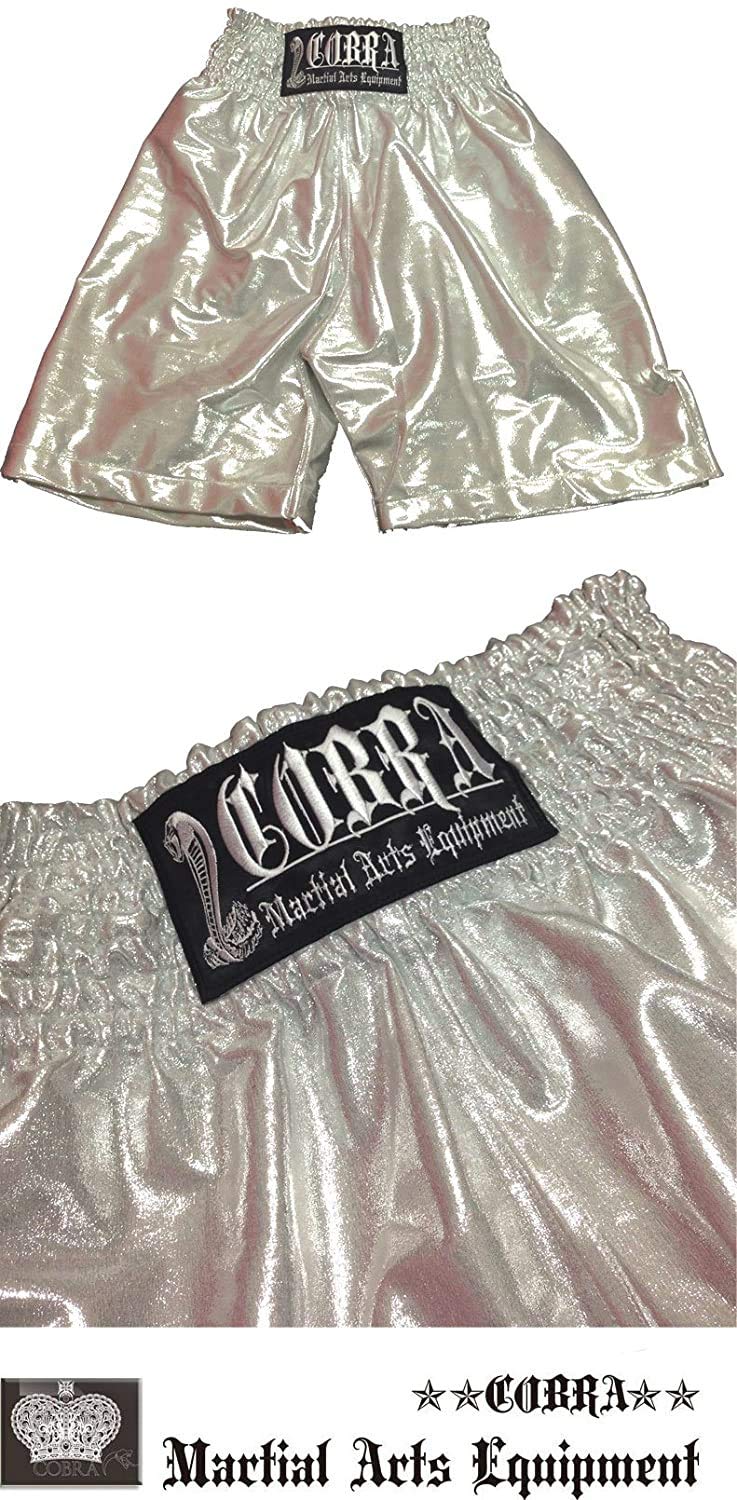 Amazon.co.jp: COBRA BOXING LONG SHORTS SILVER LAME (M ウエスト