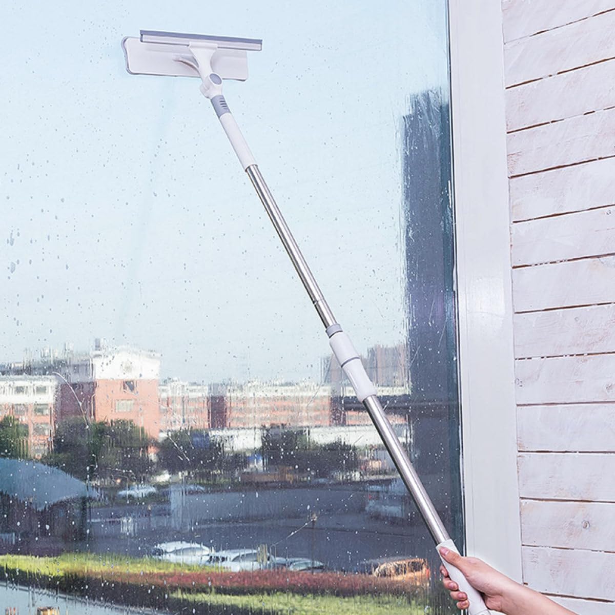 Doppelseitiger Glaswischer mit Teleskopstiel Bodenwischer aus Robustem Material Fenster und Bodenreinigungsgerät für Zuhause und Büro