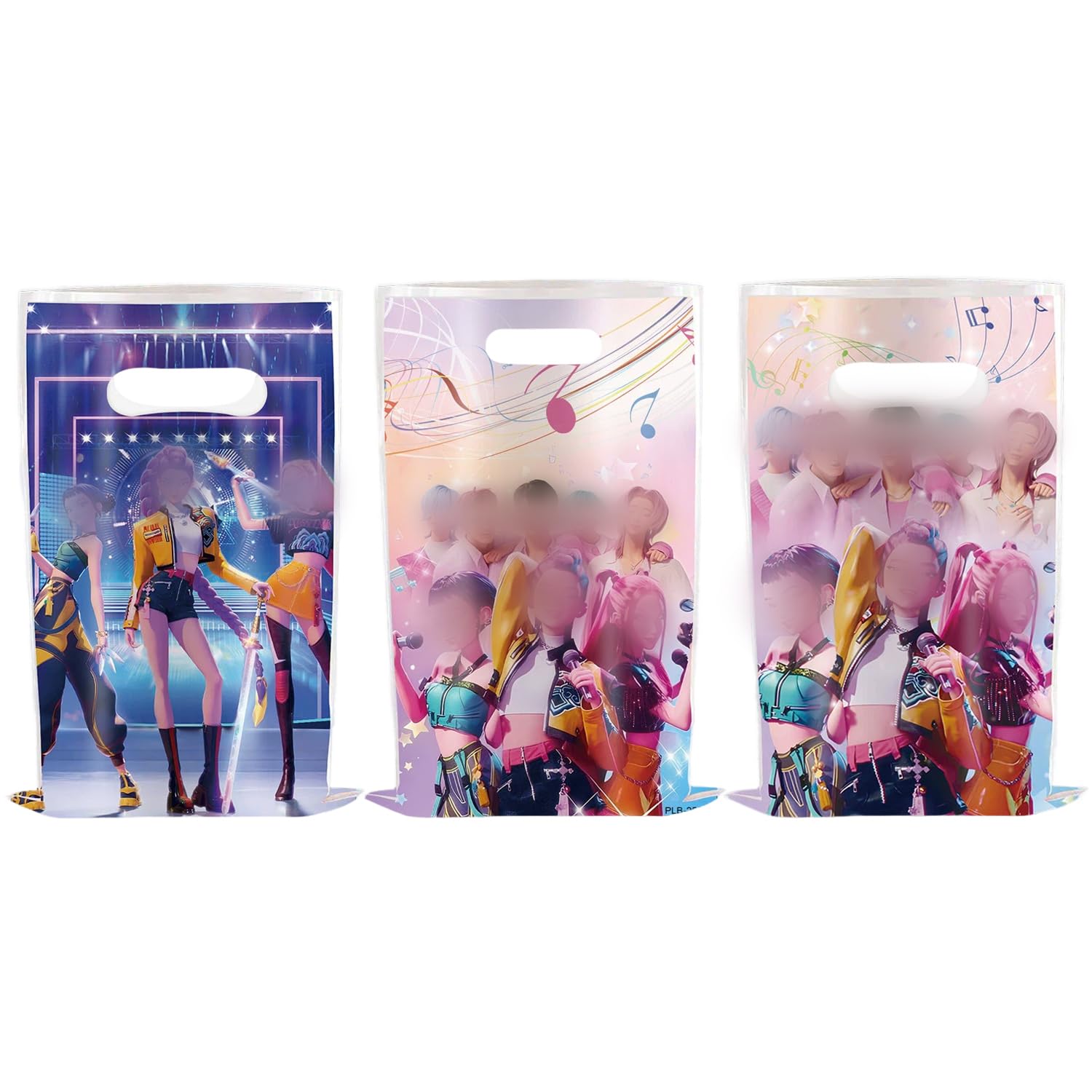 50PCS Kpop Party Bags, Double-Sided Printed K Pop Party Bags Pearlescent Plastic, Multi-Theme Kpop Gift Bags for Kpop Fans Party, Birthday Christmas Celebration