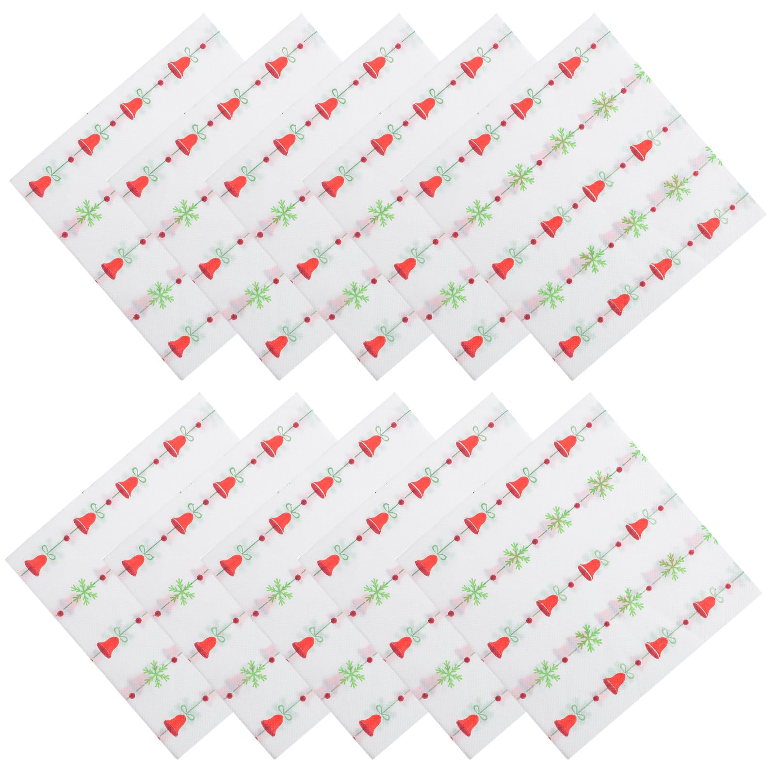 120piezas Servilletas Navideñas de Papel Estampado de Campanas Estilo Retro Servilletas de Cena Desechables para Decorar Fiestas de Invierno y Celebraciones