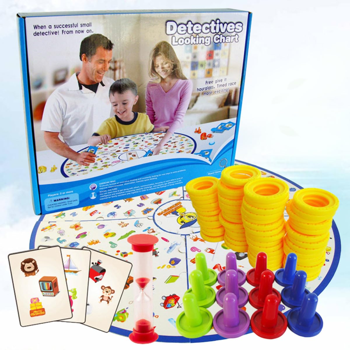Tabella di Ricerca Detective per Gioco Educativo Interattivo Genitore-Figlio Giocattolo di Intelligenza per Sviluppo Reattività Set Didattico Resistente