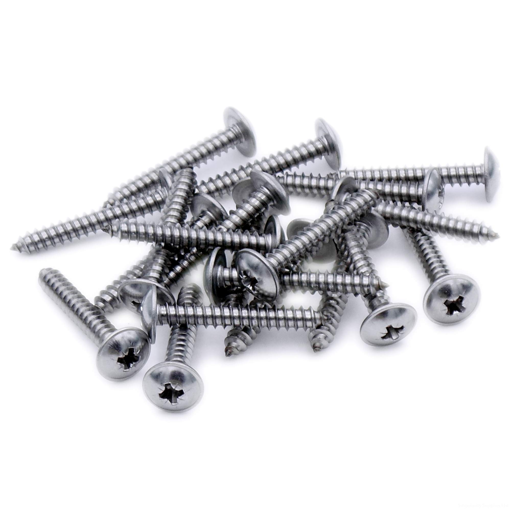 Singularity Supplies No.10 X 1.5 (4.8Mm X 38Mm) Pozi Flanged Self-Tapping Screw - Stainless Steel (A2) (Pack Of 20)