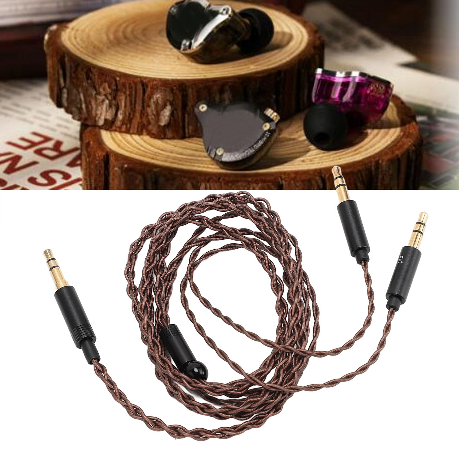 Zamienny Kabel do Aktualizacji Audio dla T1 II T5 dla MDR Z7 dla Sundara dla Arya dla Ananda, Kabel Zastępczy Słuchawek 3.5mm do Podwójnej Wtyczki 3.5mm