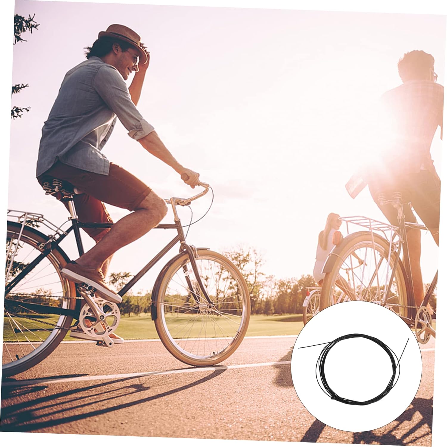 2Pcs PTFE Bike Brake Cable Stainless Steel Front Rear Brake Wire Universal Bicycle Accessory for Mountain and Road Bikes