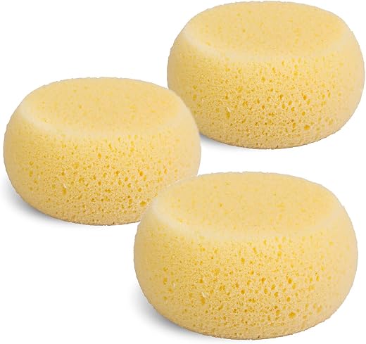 Suavinex, Pack de 3 Esponjas Hidrófilas para Bebés, Esponja para Bebé Recién Nacido, muy Suaves y Absorbentes, de Larga Duración, para el Aseo Diario, Tamaño Grande, Amarillo, 3U
