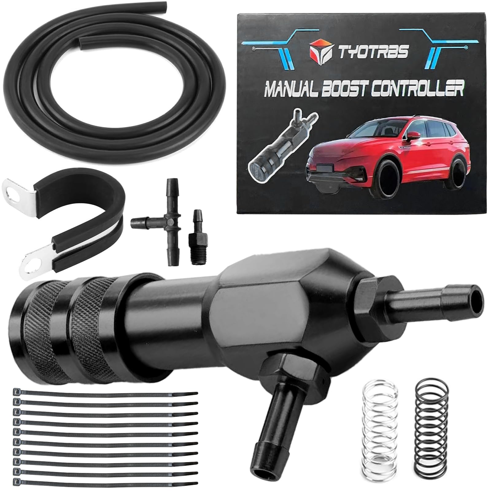 Manual Boost Controller Kit, 1-30 PSI Car Turbo Boost Controller, Aluminum Alloy Adjustable Universal Turbo Engine Controller