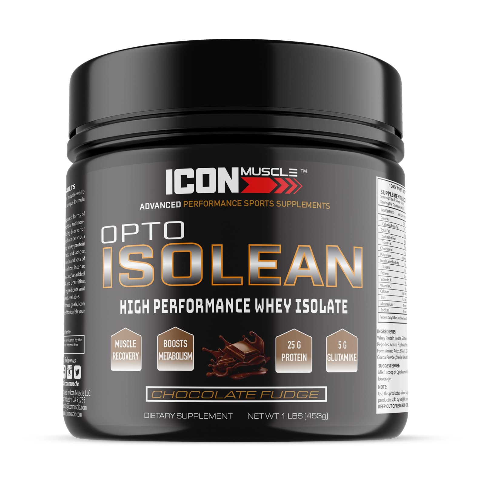 Isolean Whey Protein Powder, Chocolate, 1 Pound Chocolate 1 Pound (Pack of 1)