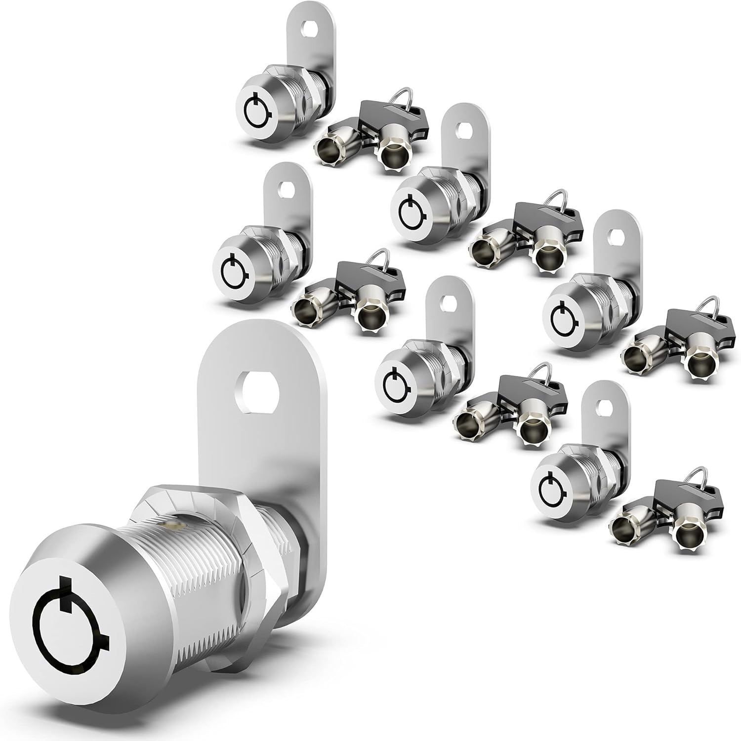 6 Pack Cabinet Locks with Keys, 5/8" Cam Lock, RV Compartment Storage Locks RV Locks for Storage Door Drawer Tool Box Lock, Zinc Alloy
