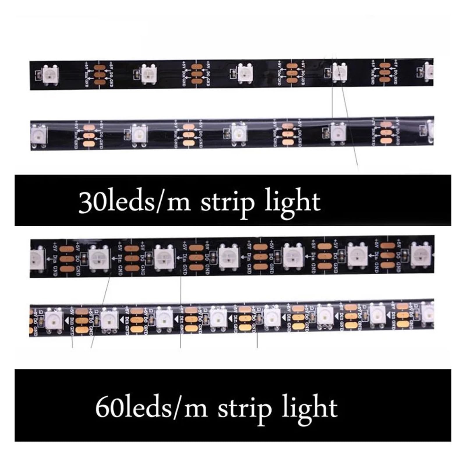 Rainbow PC Digital WS2812b LED-Streifenlicht for 5 V 3-poliges ARGB-Header-PC-Gehäuse(Waterproof,30 1m X3)