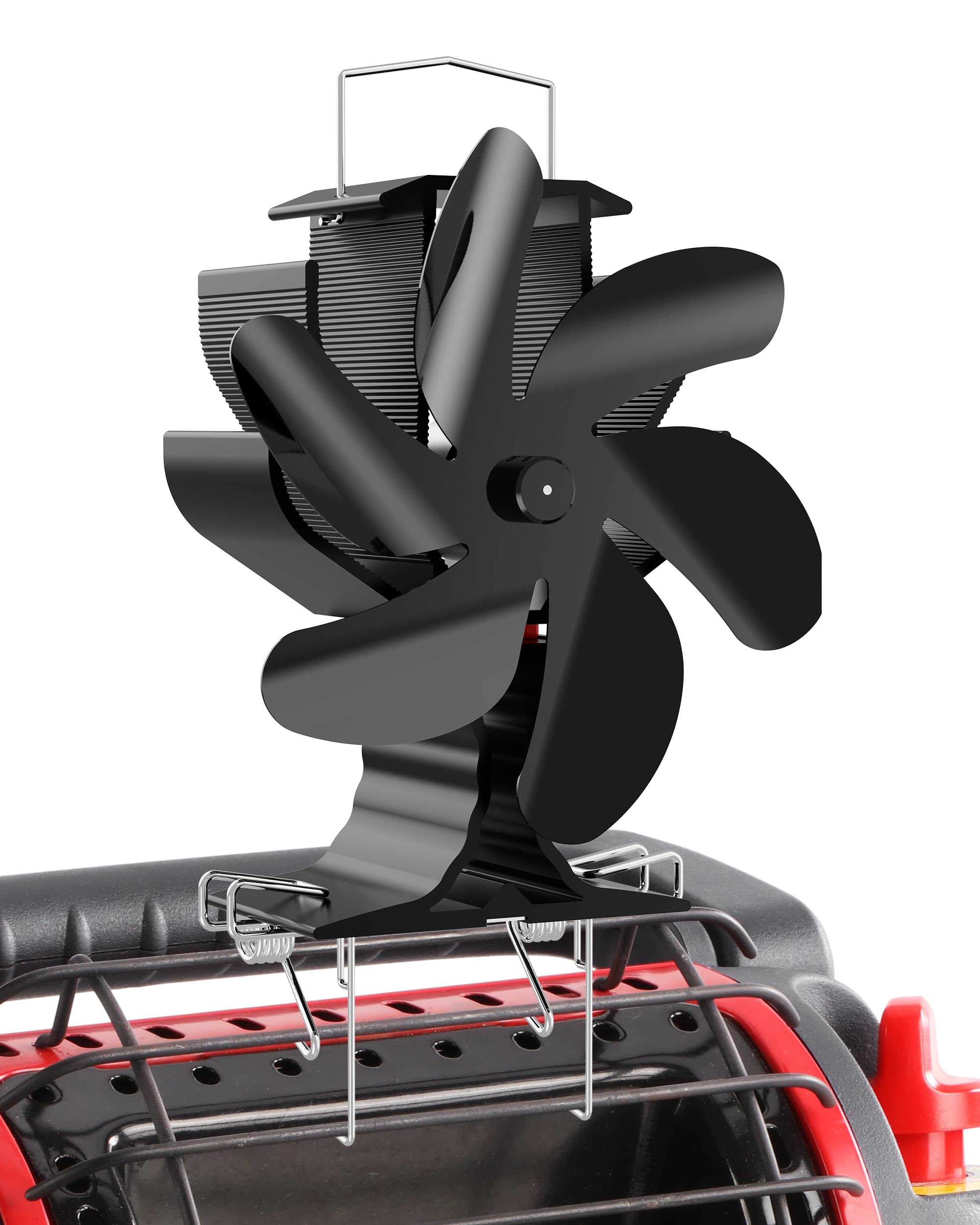 HIDALIFE Wood Stove Fan, Fireplace Heat Powered Fan with Bracket Compatible for Buddy Heater,Thermal Stove Blower for Gas Pellet Wood Burner-6 Blades