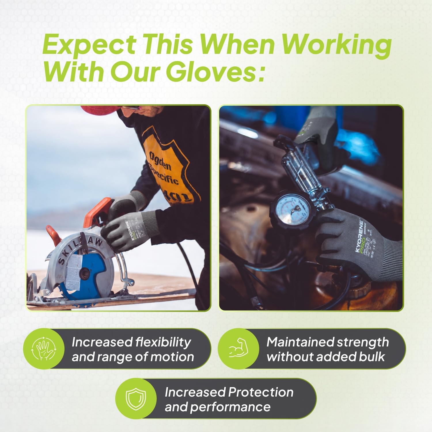 Armor Guys Kyorene Pro 00-850 Gants de travail de protection – Gants de travail A5 résistants aux coupures en nitrile graphène – pour automobile, fabrication, plastique et manipulation de tôle, taille