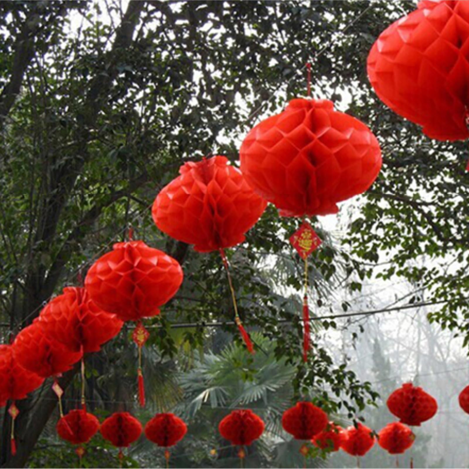 Linternas Papel 10 Farolillos Chinos Redondos Colgantes For Decoración De Bodas Y Año Nuevo Decoración(20cm)
