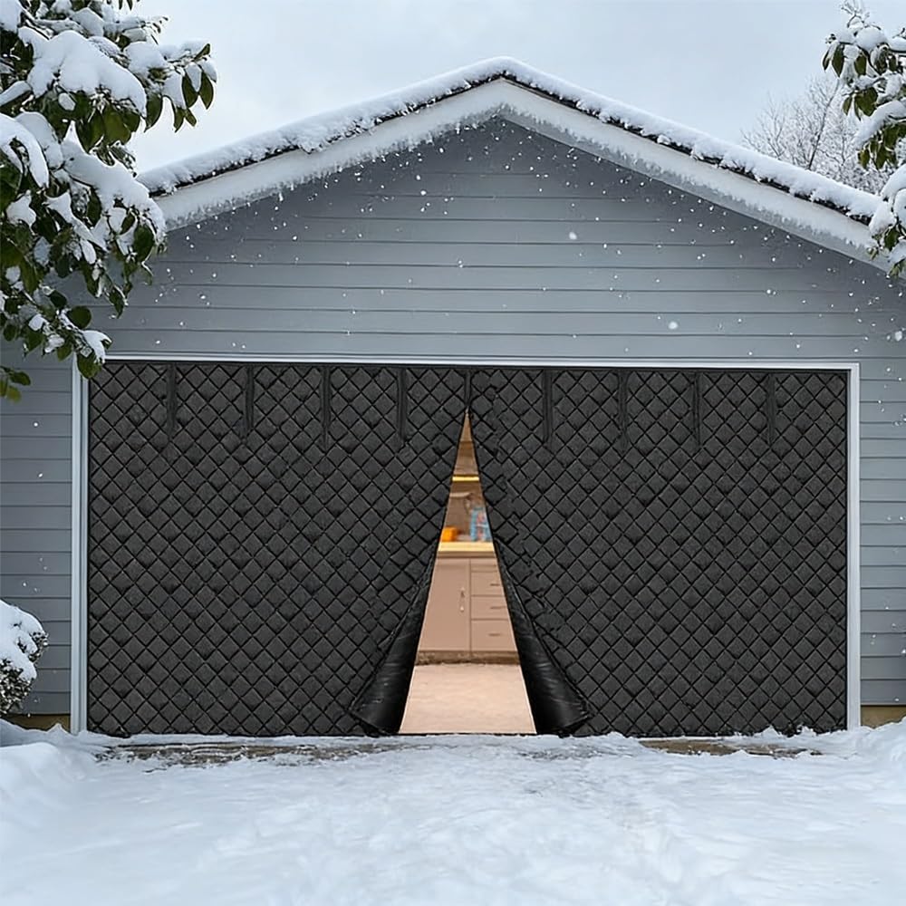Izolowana magnetyczna osłona na drzwi 40 x 180 cm wodoodporny koc termiczny do użytku na zewnątrz, czarny, 30 x 23 m, energooszczędna, łatwa instalacja, ochrona przed warunkami atmosferycznymi