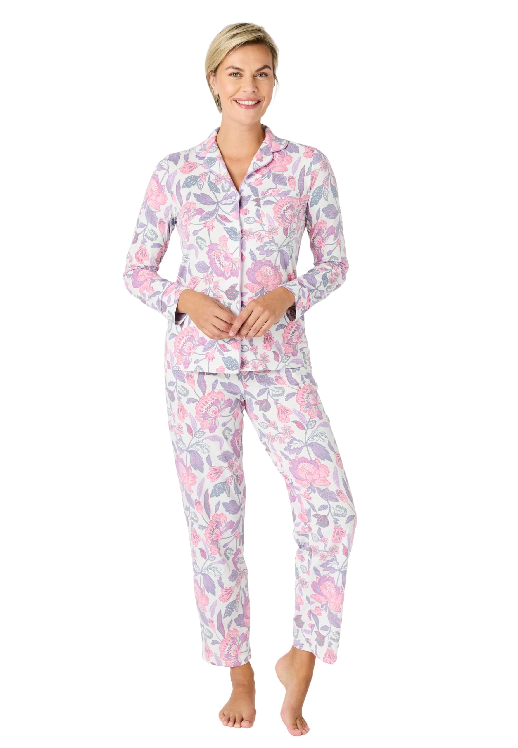 Damart – Pyjama Boutonné Maille Jersey Femme