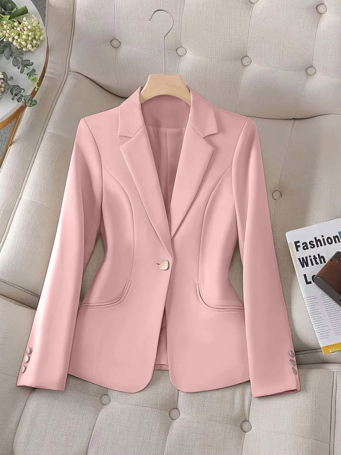 Damska marynarka z jednym guzikiem, slim fit, płaszcz biurowy
